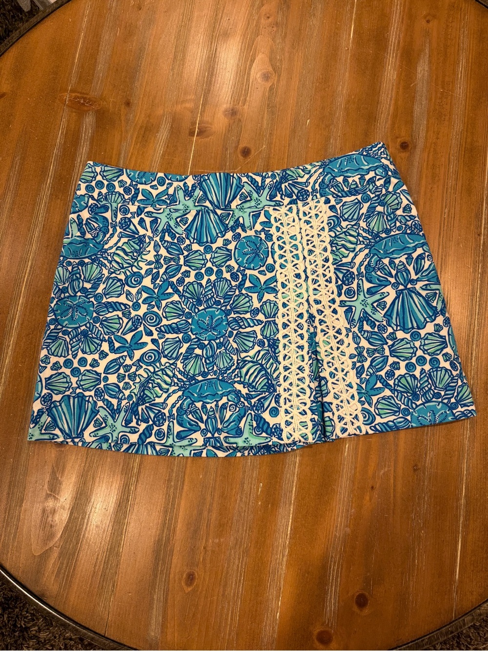 Lilly Pulitzer Jarvey Shorely Blue Sailor Valentine Mini Jarvey Skort Size 8